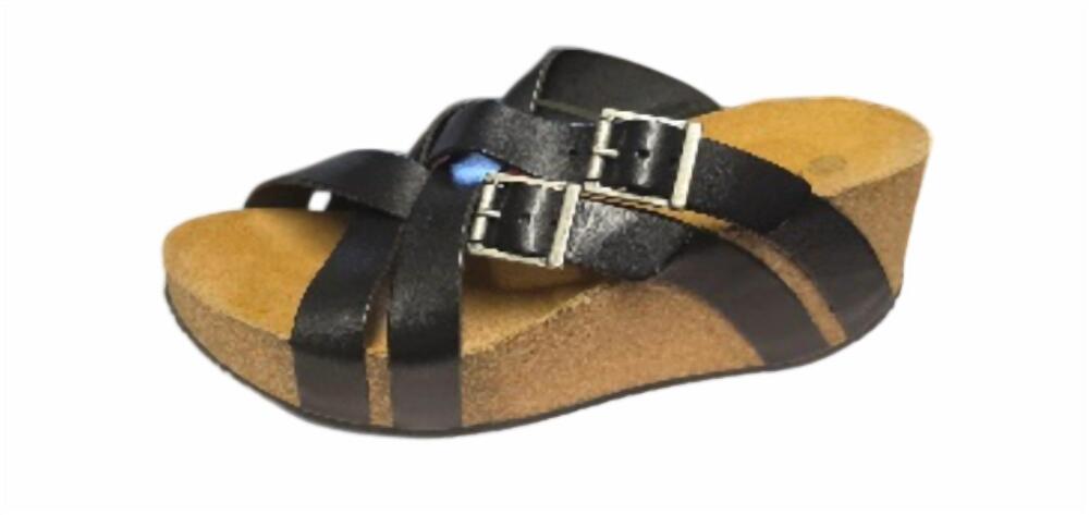 NEW ERIC MICHAEL women's joan wedge in black